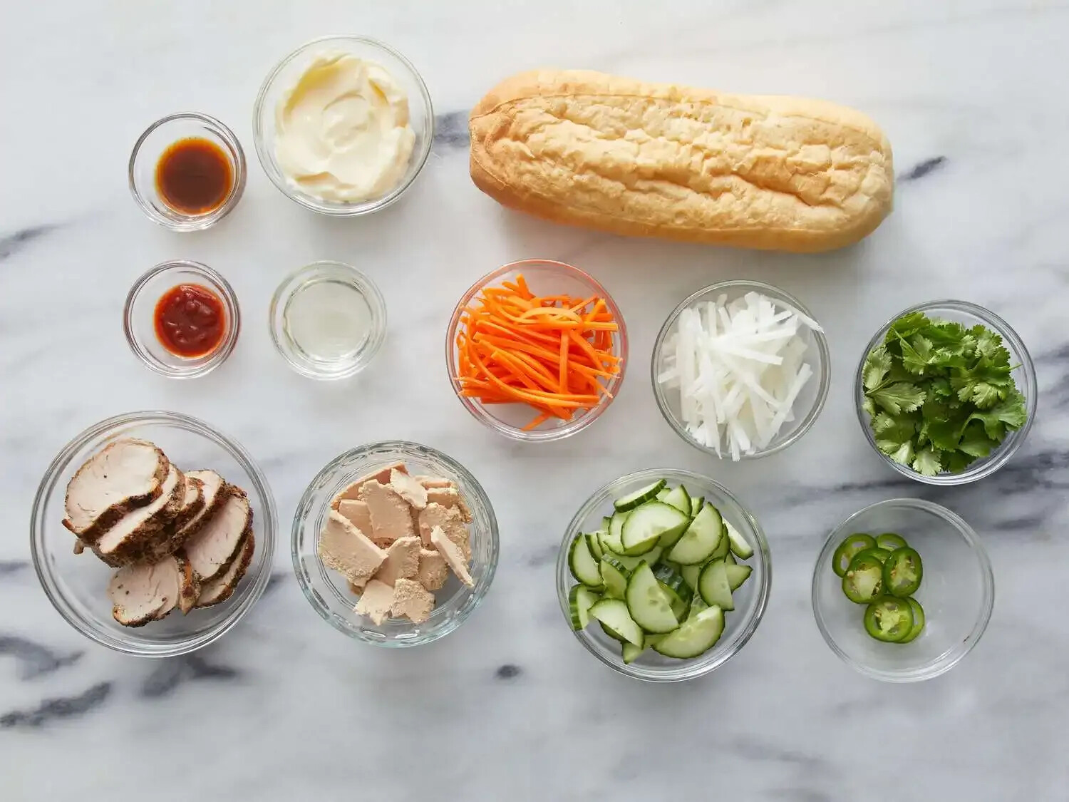 Clear picture of everything including in Vietnamese Bread